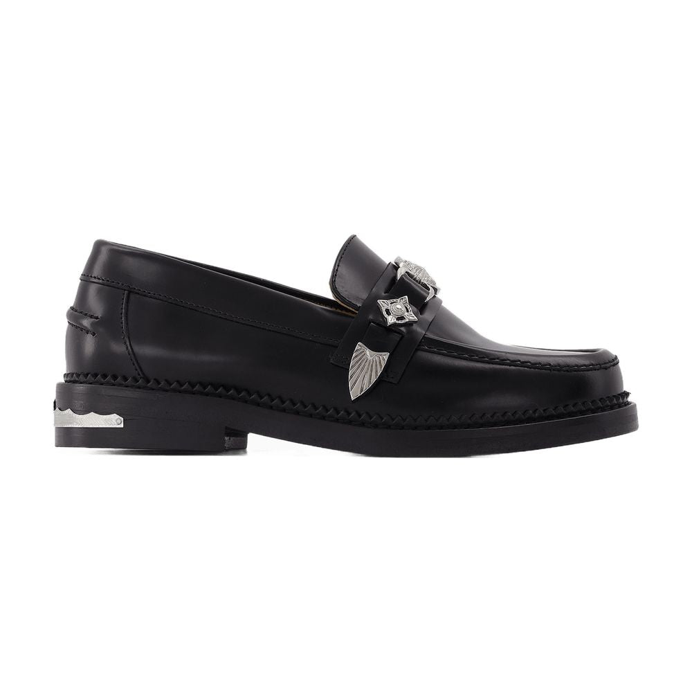 Toga Pulla Western-Inspired Polido Cowhide Loafer — Black