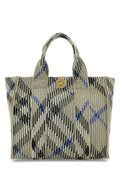 Burberry Woven Geometric Tote Bag — Beige