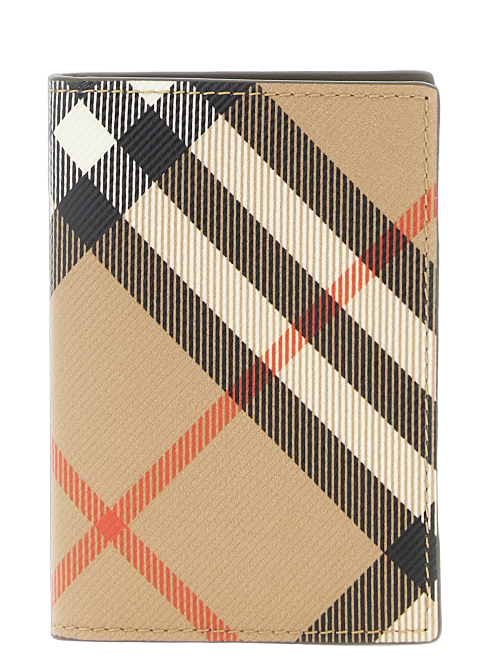 Burberry Check Pattern Card Case — Beige