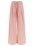 Dolce & Gabbana Striped Cotton-Silk Poplin Trousers — Pink
