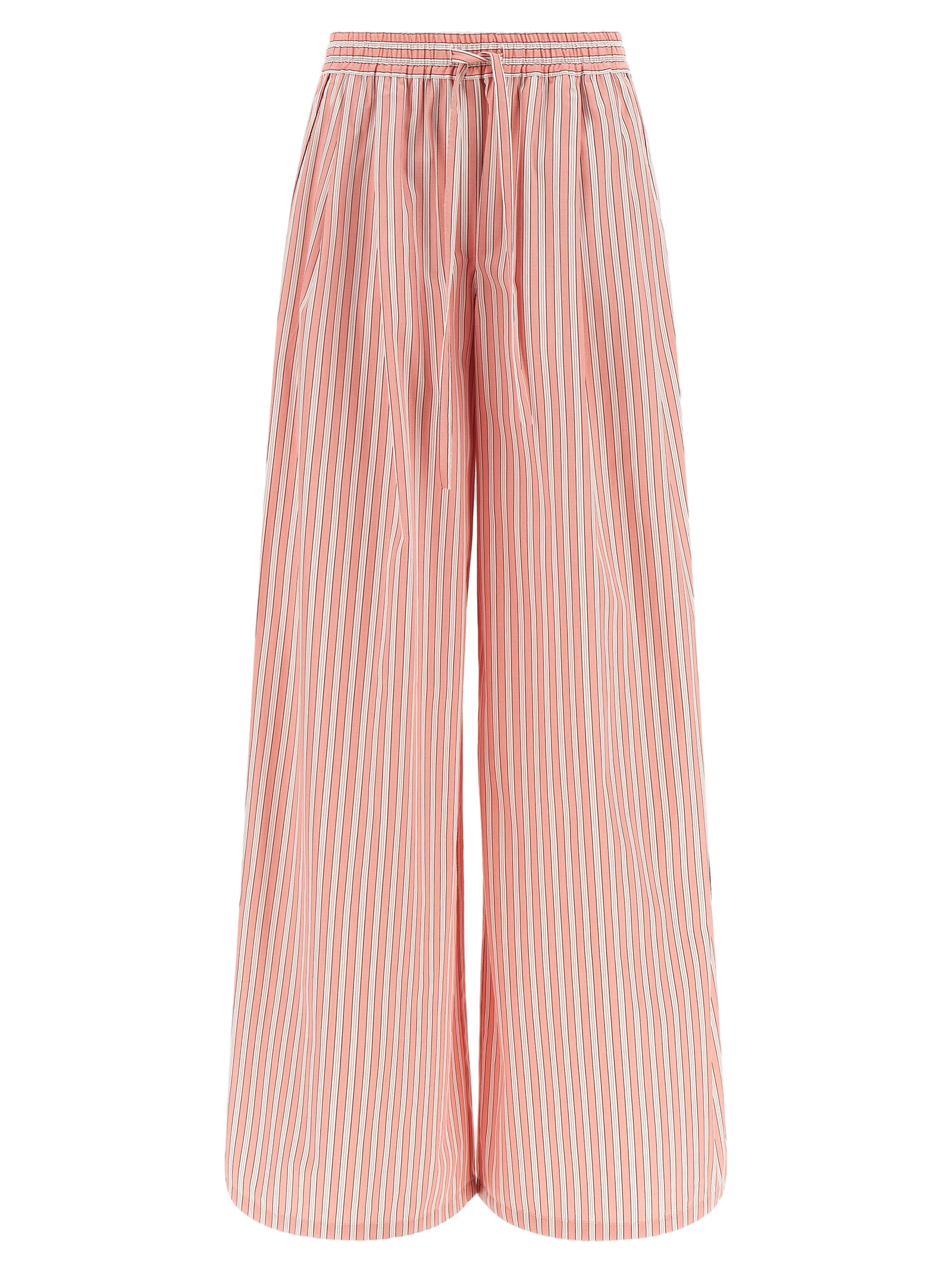 Dolce & Gabbana Striped Cotton-Silk Poplin Trousers — Pink