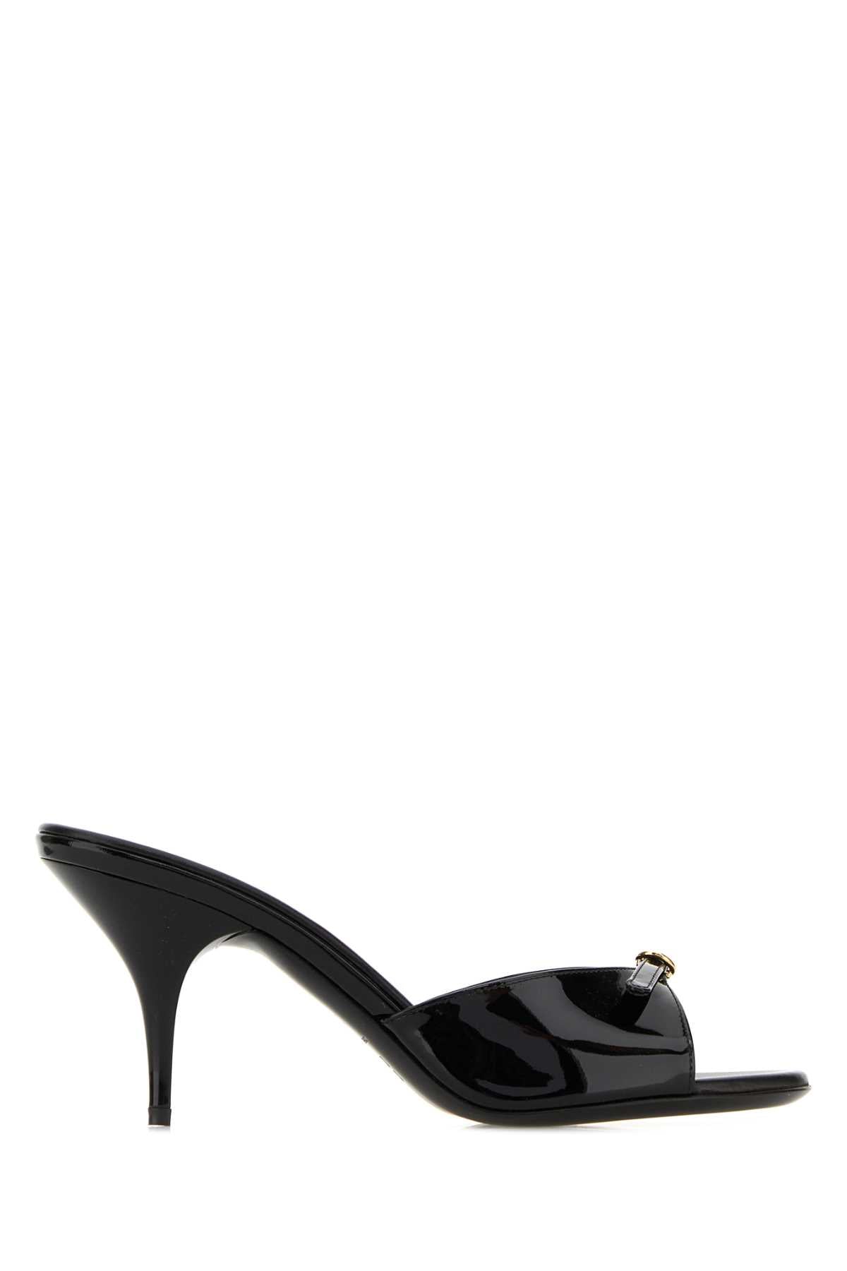 Miu Miu Patent Leather Mule — Black