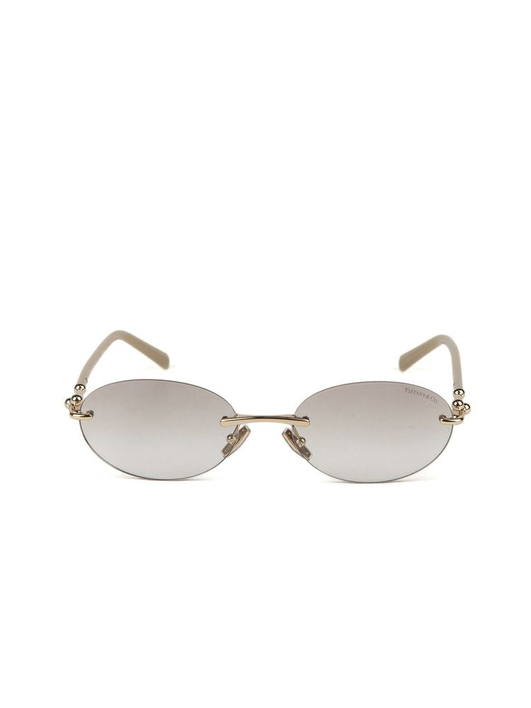 Tiffany TF3104D Oval Metal Sunglasses — Gold