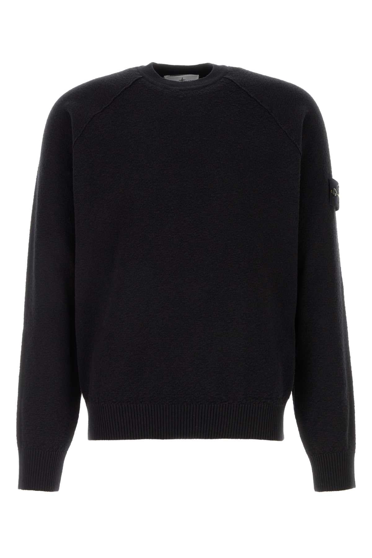 Stone Island Cotton Crew-Neck Sweater — Navy
