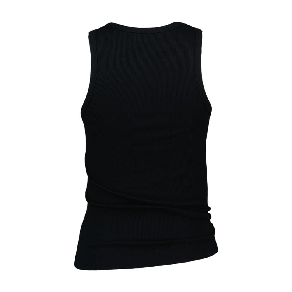 Rabanne Ribbed Cotton Tank Top — Black