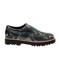 Hogan Snakeskin Platform Oxford Shoe — Black