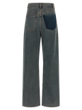 MM6 Maison Margiela Deconstructed Wide-Leg Denim Jeans — Gray
