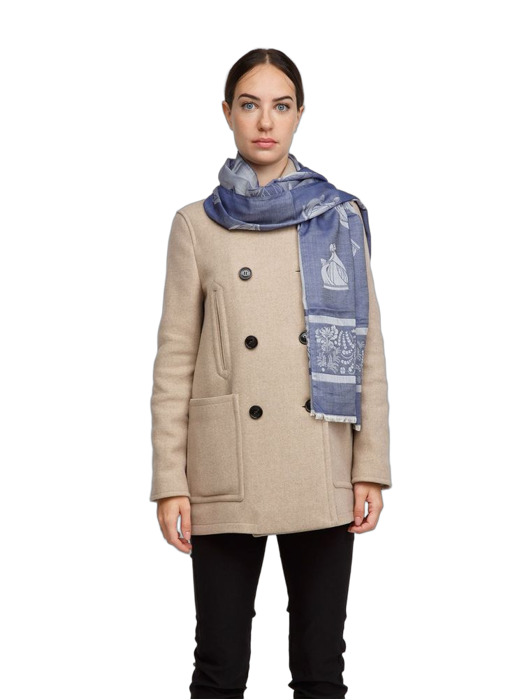 Lanvin Printed Modal and Wool Scarf — Blue