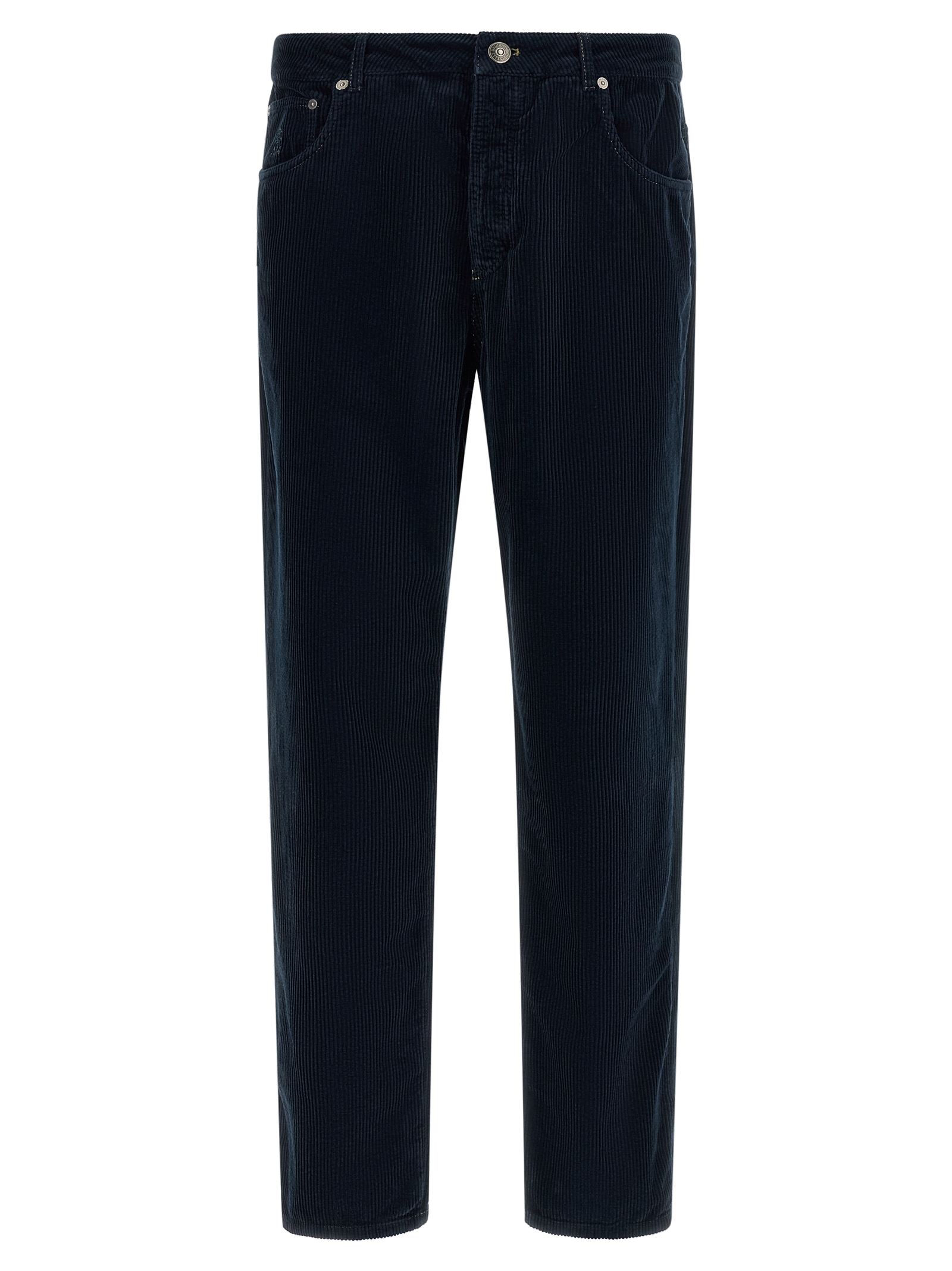 Brunello Cucinelli Cotton Corduroy Trousers — Navy
