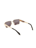 Just Cavalli SJC153 Rectangular Metal Sunglasses — Rose gold
