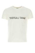 Saint Laurent Logo-Printed Cotton T-Shirt — White
