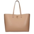 Jimmy Choo Monogrammed Leather Tote Bag — Brown