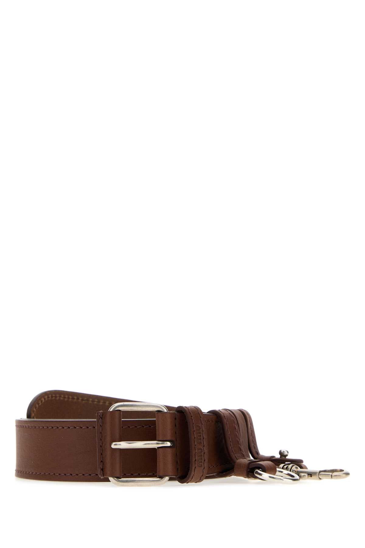 Miu Miu Calf Leather Belt — Brown