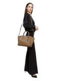 Michael Kors Avril Large Top-Zip Satchel Bag — Beige
