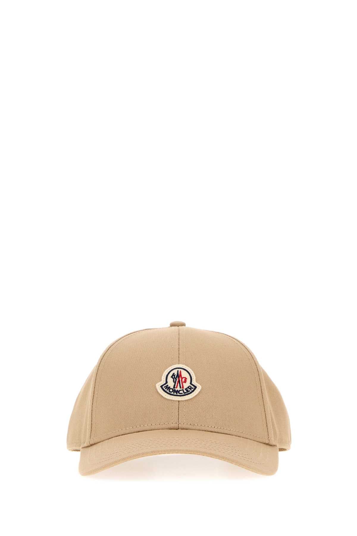 Moncler BASEBALL Cotton Baseball Cap — Beige