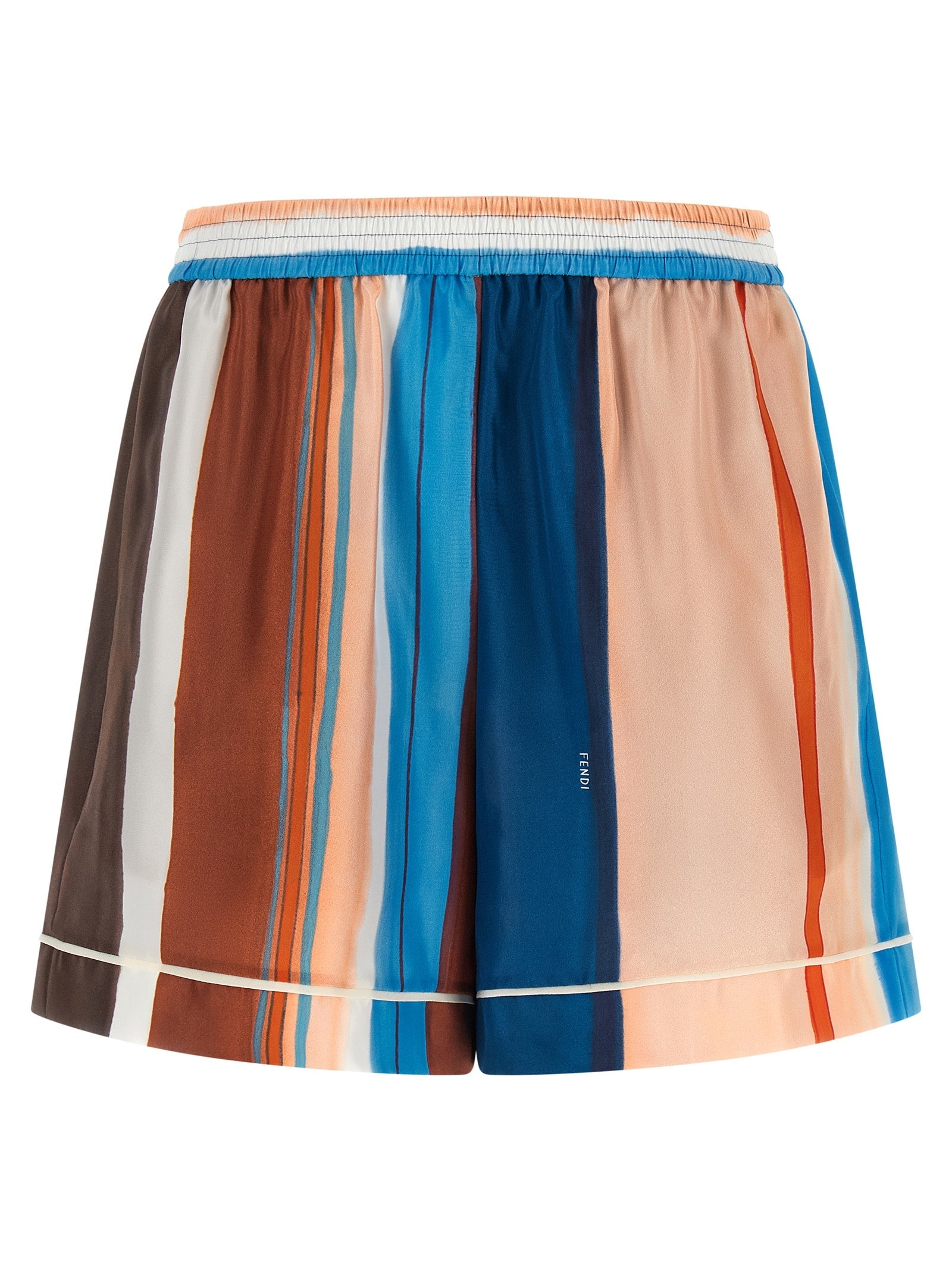 Fendi Venetian Stripe Silk Bermuda Shorts — Multicolor