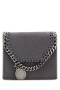 Stella McCartney Chain-Trimmed Compact Wallet — Gray