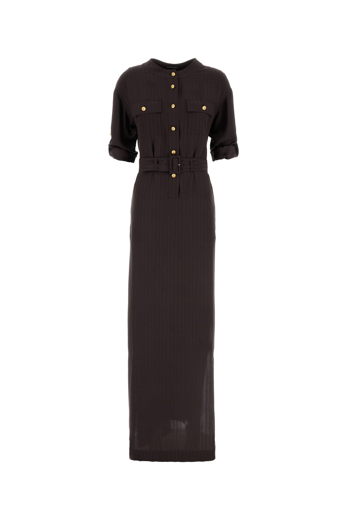 Tom Ford Belted Shirt Dress Dress — Brown