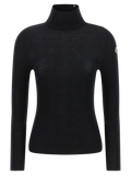Moncler Virgin Wool Ribbed Sweater — Black