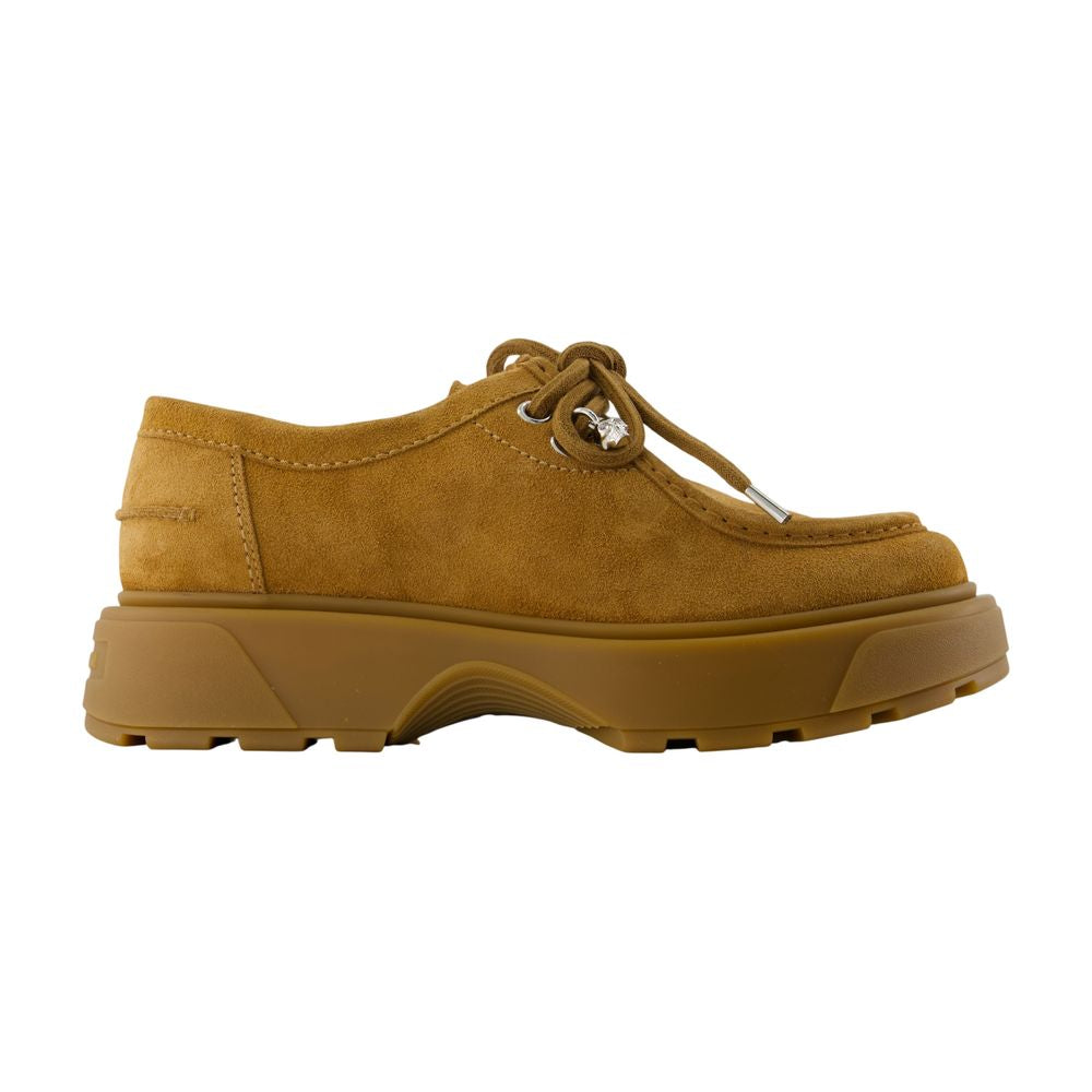 Alexander McQueen Suede Platform Derby — Brown