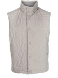 Ferragamo Quilted Funnel Neck Gilet — Gray
