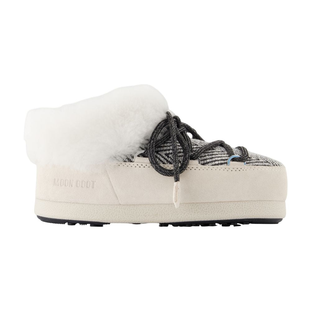 Moon Boot Lambskin Lined Slipper — White