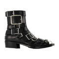 Alexander McQueen Multi-Buckle Leather Boots — Black