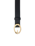 Guess Gold-Buckle Polyester Belt — Black