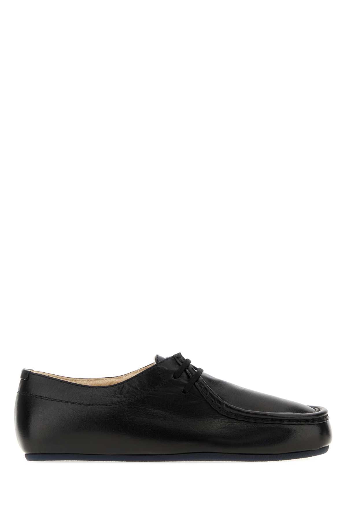 Jil Sander Hood Lace Up Moccasin — Black