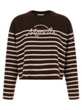 Moncler Striped Virgin Wool Sweater — Brown