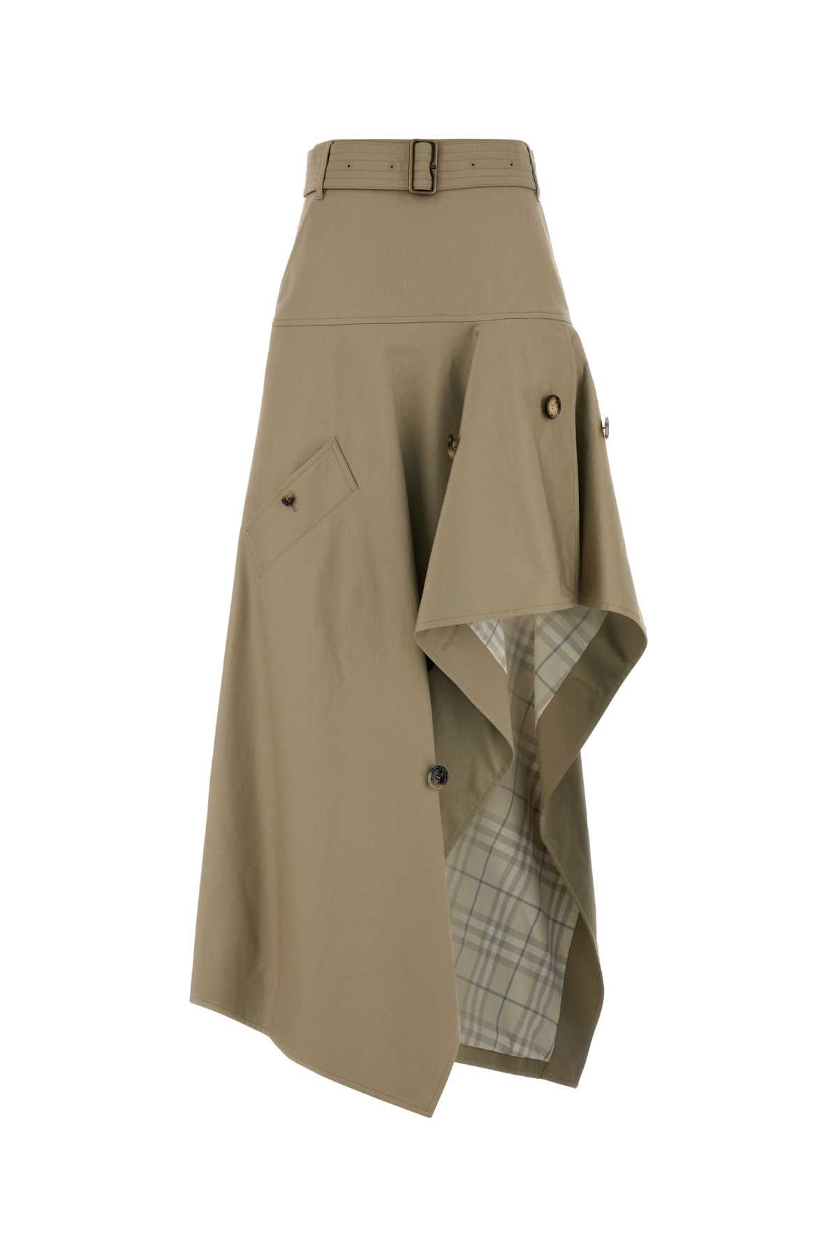Burberry Gabardine Wrap Skirt — Beige