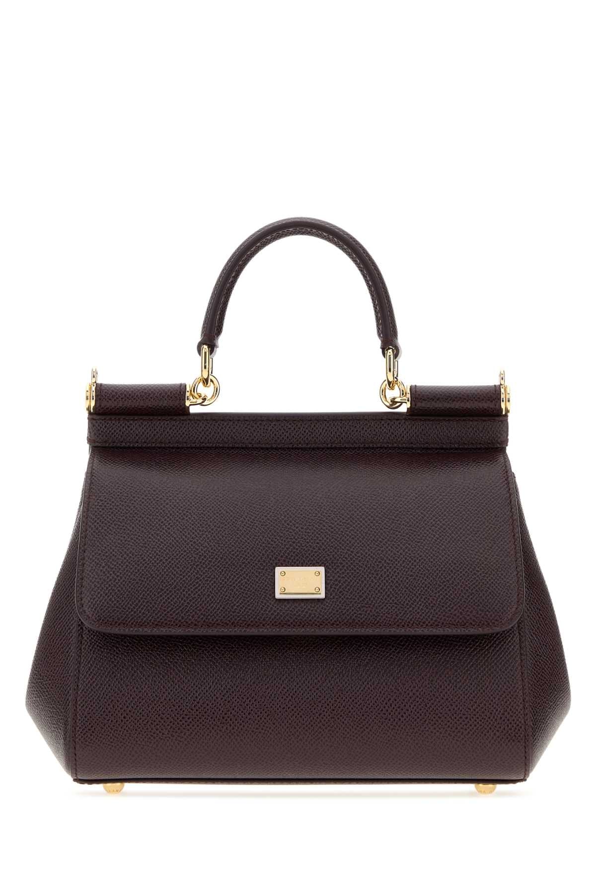 Dolce & Gabbana Calf Leather Top Handle Bag — Black