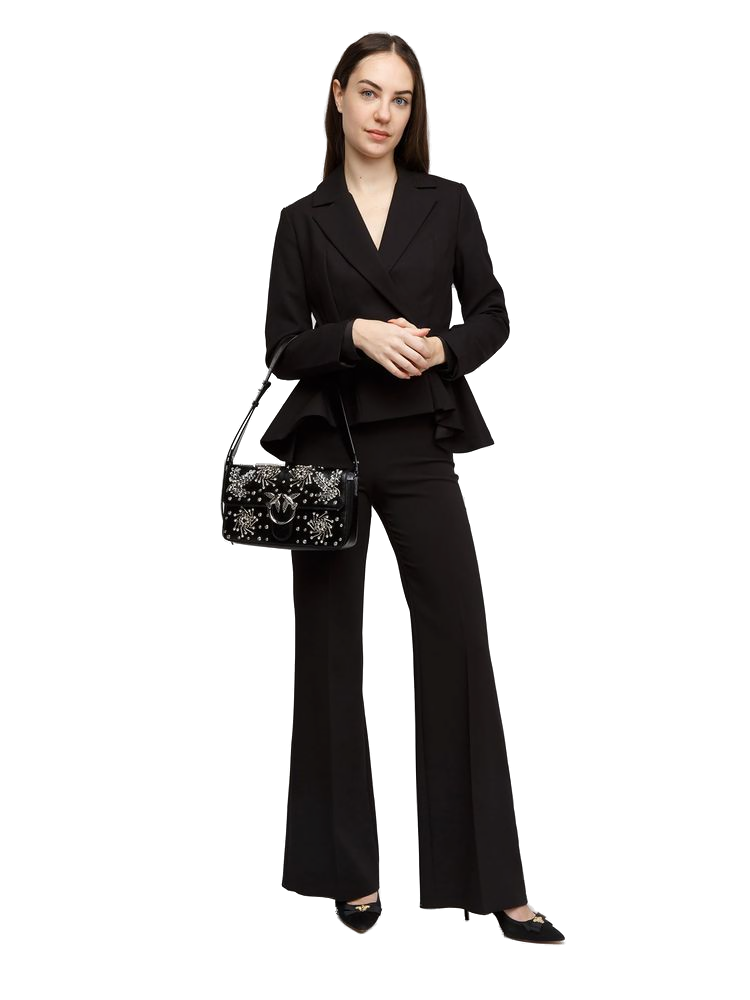 Bolso de hombro Pinko Love Slouchy — Negro