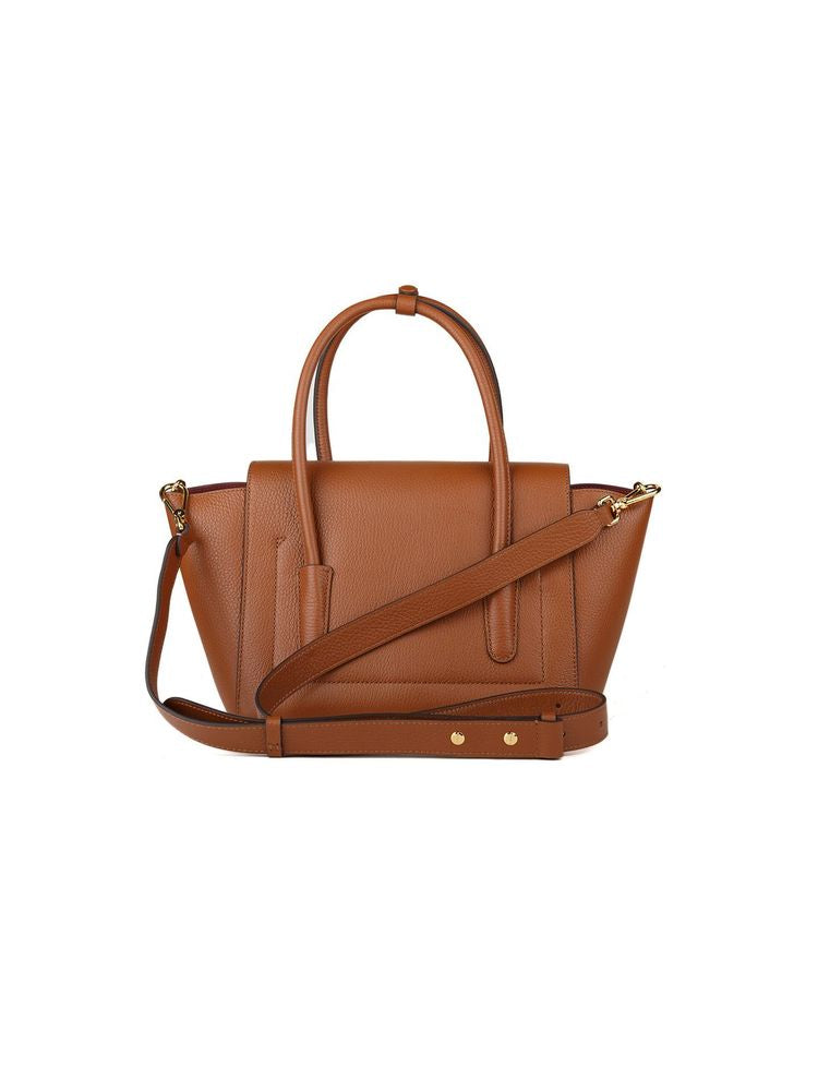 Coccinelle Double Beat Top Handle Bag — Cognac