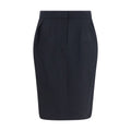 Magda Butrym Pleated Cotton Midi Skirt — Black