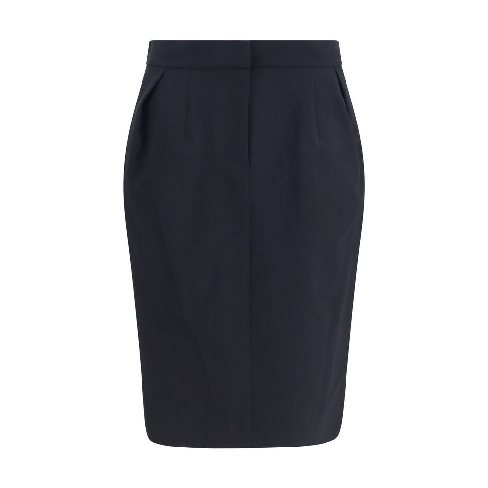 Magda Butrym Pleated Cotton Midi Skirt — Black