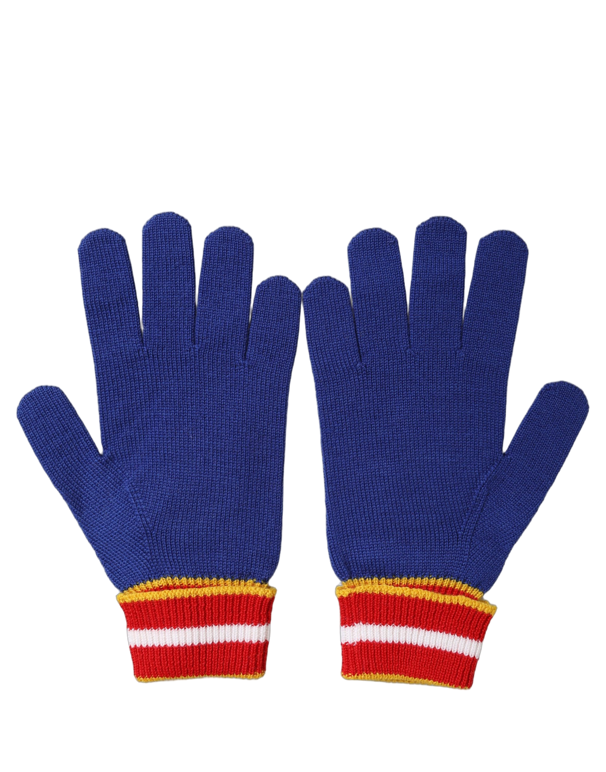 Dolce & Gabbana DG Logo-Embroidered Virgin Wool Gloves — Blue