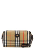 Burberry Check-Patterned Beauty Case Wallet — Beige