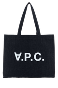 A.P.C. Logo-Printed Cotton Tote Bag — Navy