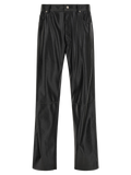 MM6 Maison Margiela Leather-Effect Polyester Trousers — Black