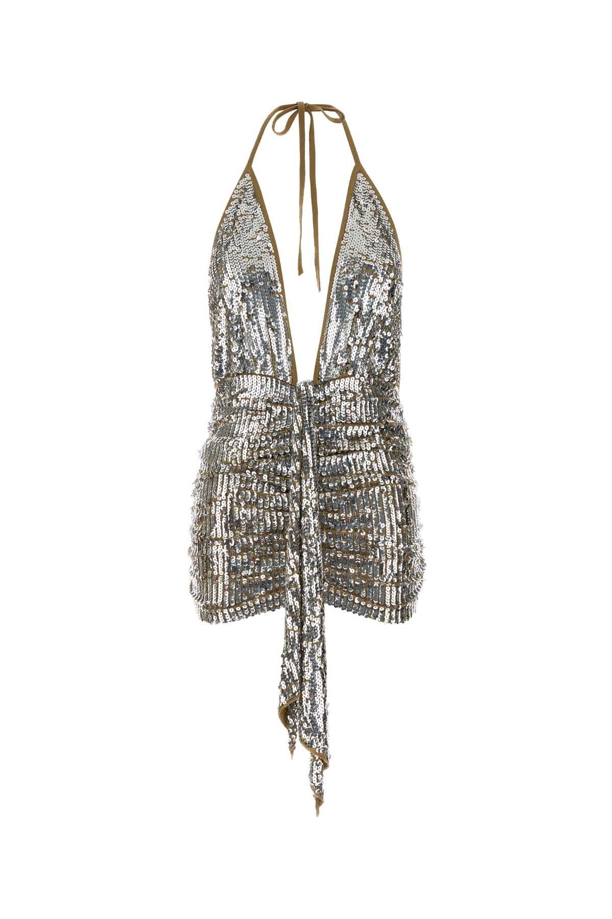 Dsquared2 Over Mini Dress — Silver