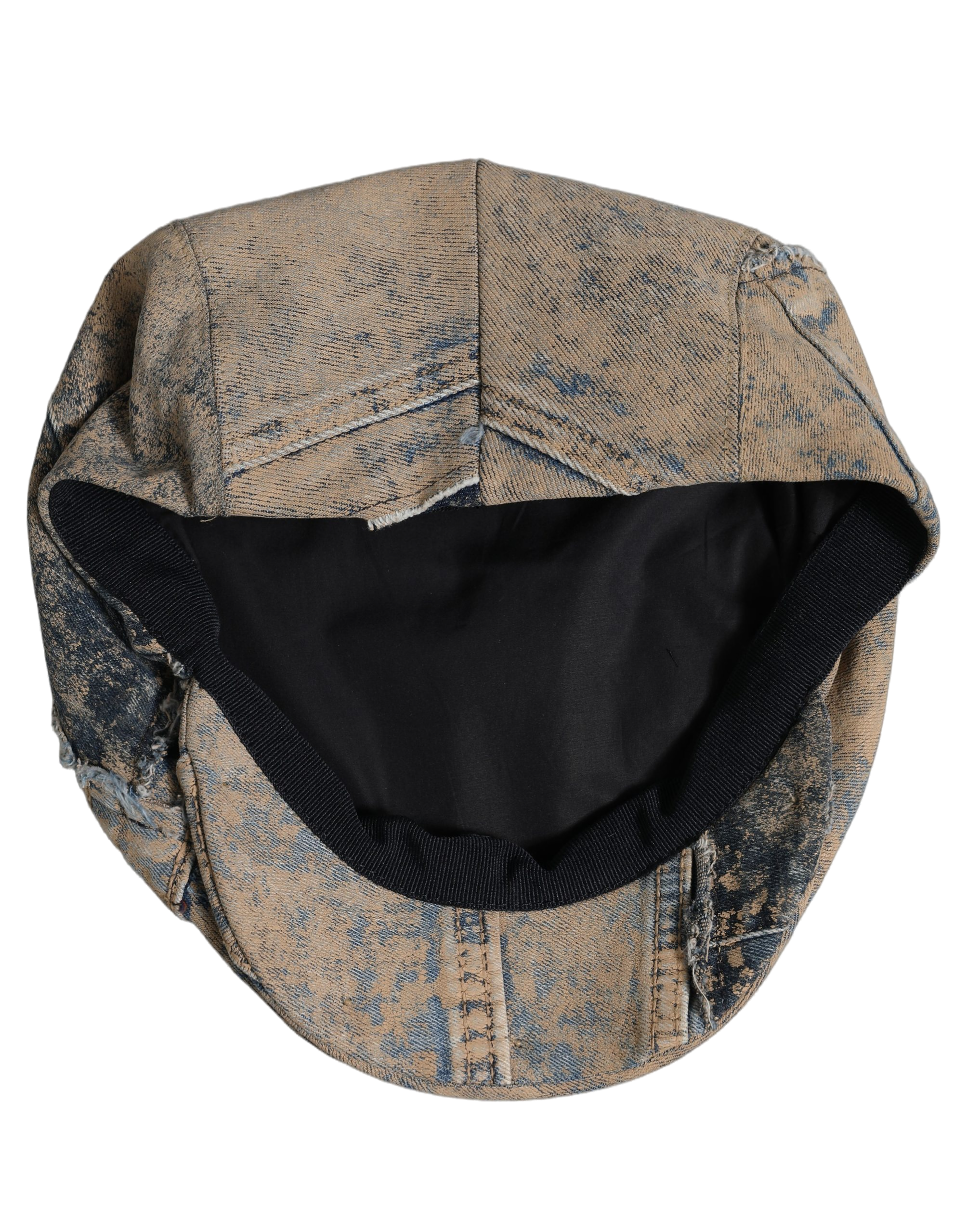 Dolce & Gabbana HAT10041 Distressed Denim Flat Cap — Brown