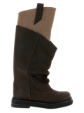 The Attico Suede and Canvas Mix Boot — Brown