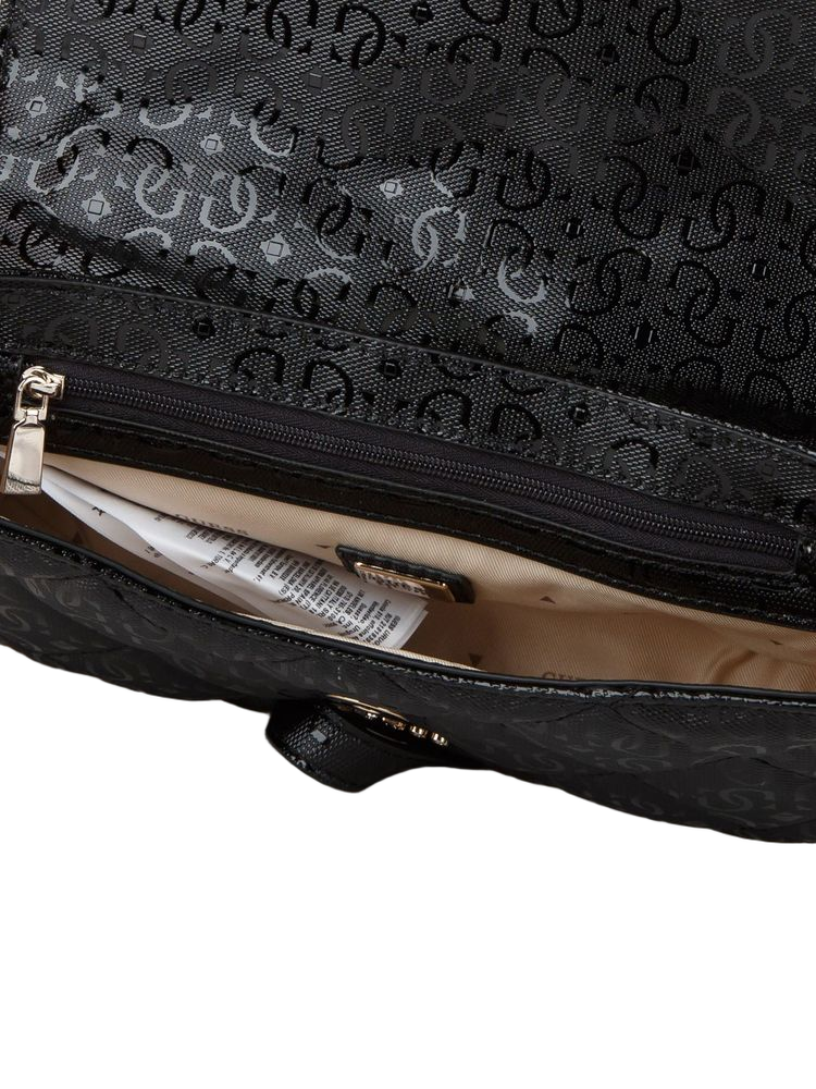 Guess Libby Flap Crossbody Bag — Black