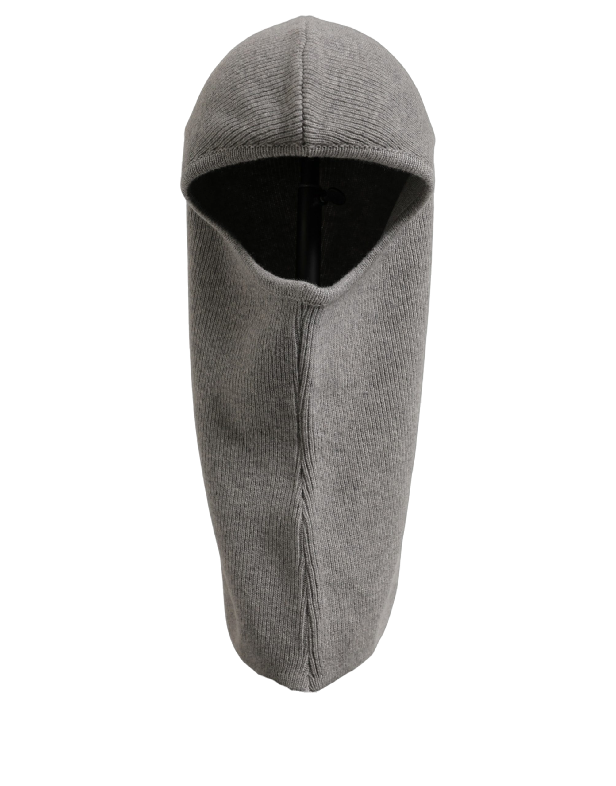 Dolce & Gabbana HAT10025 Virgin Wool Ribbed Knit Winter Hat — Gray
