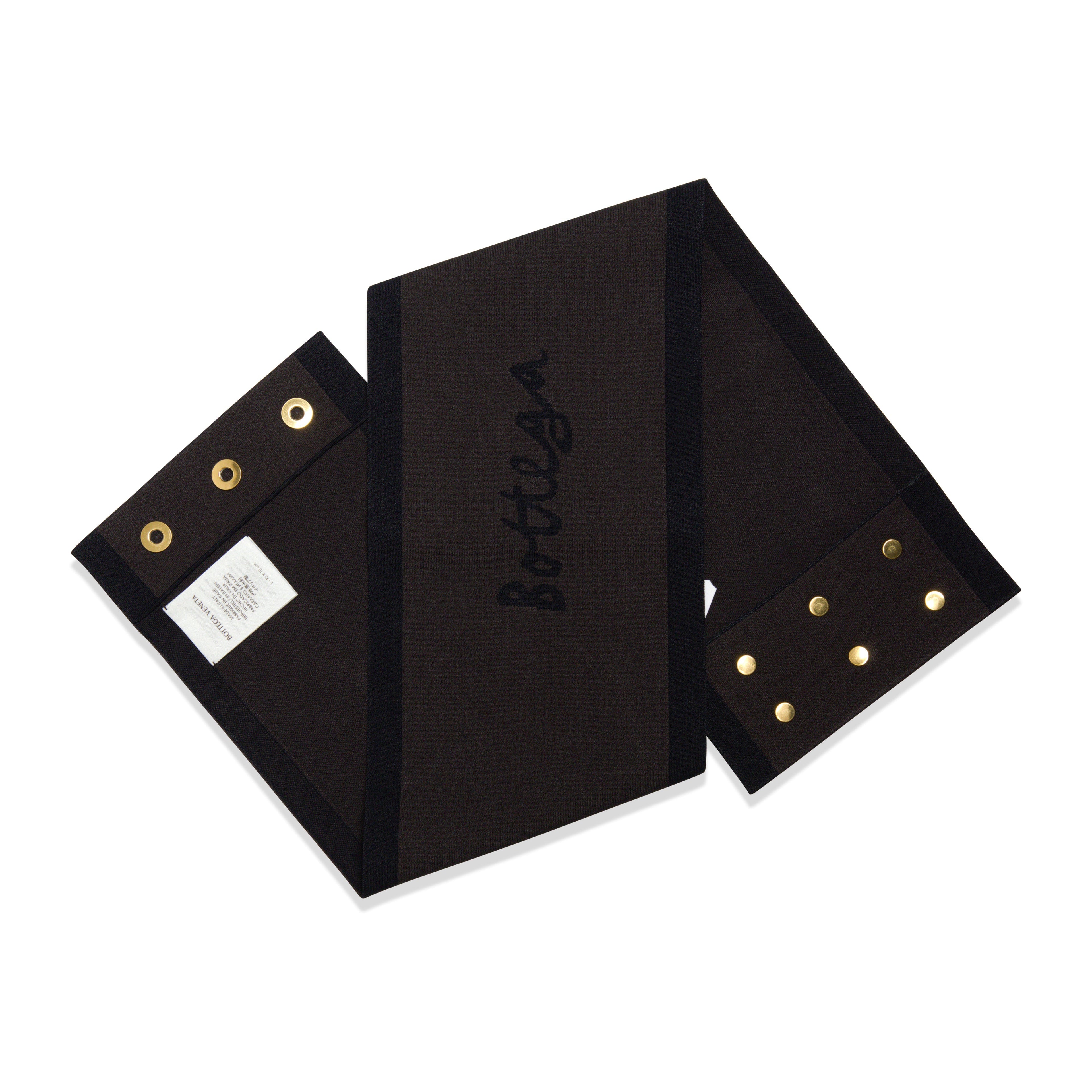 Bottega Veneta Silk Buttoned Belt — Black
