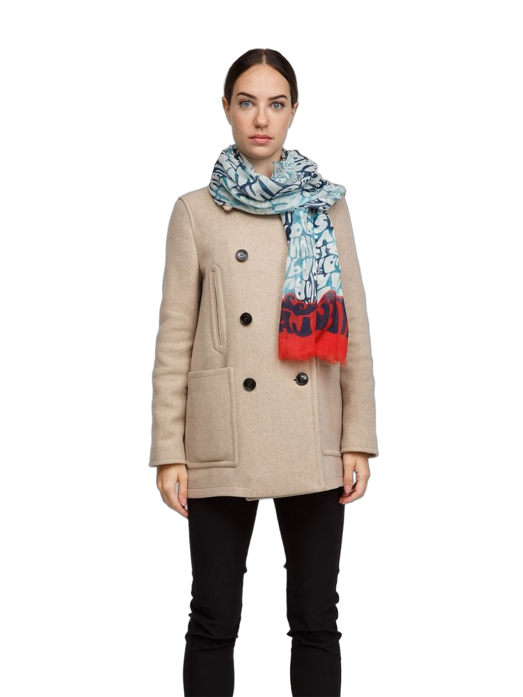 Lanvin Wool-Blend Print Scarf — Red