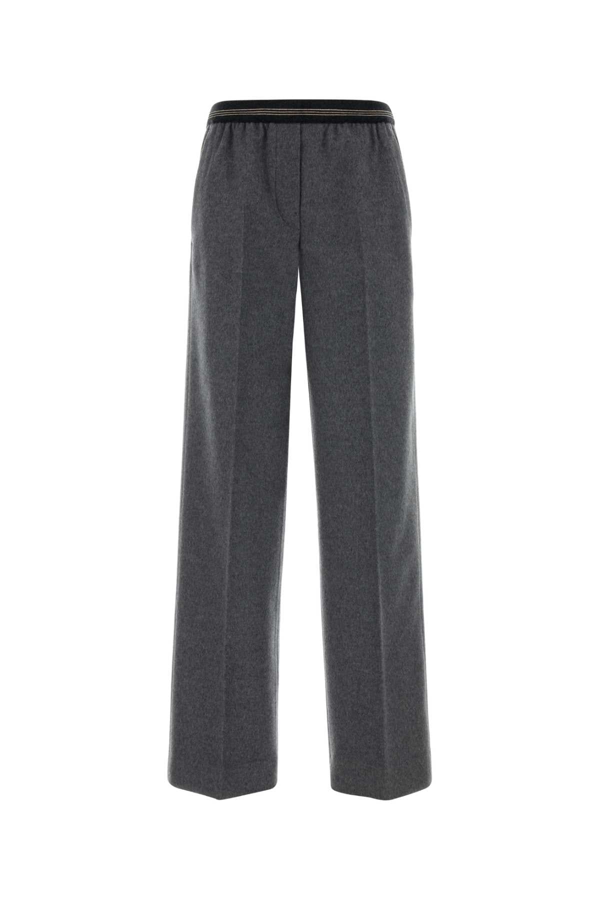 Miu Miu Virgin Wool & Cashmere Trousers — Gray