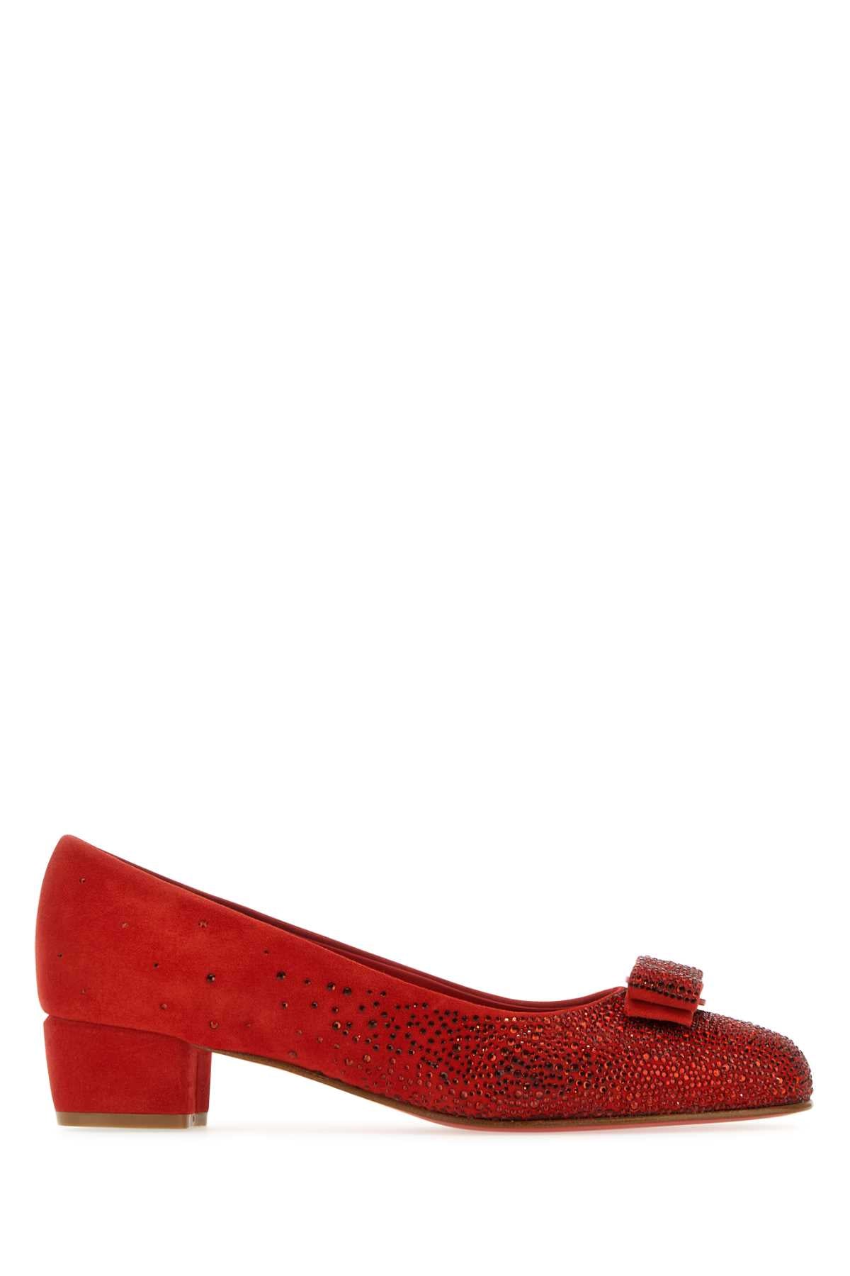 Ferragamo Vara Pump — Red