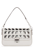 Michael Kors Studded Leather Shoulder Bag — White
